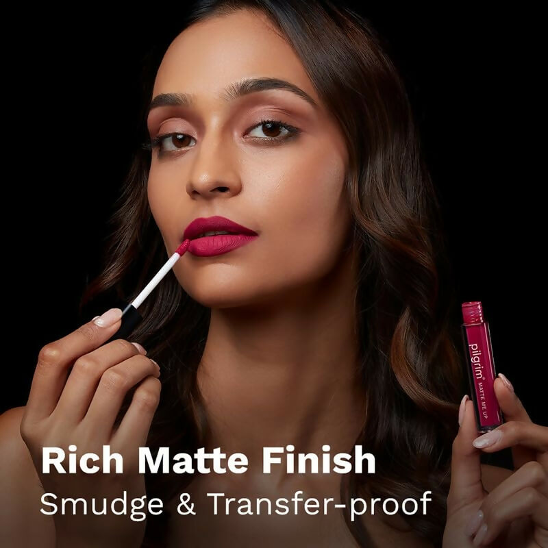 Pilgrim Liquid Matte Lipstick with Hyaluronic Acid - Pink Climax - Grab2buy