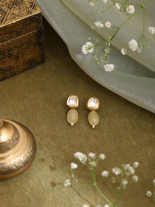 Ruby Raang Yellow Kundan Studs | Swadesiicart