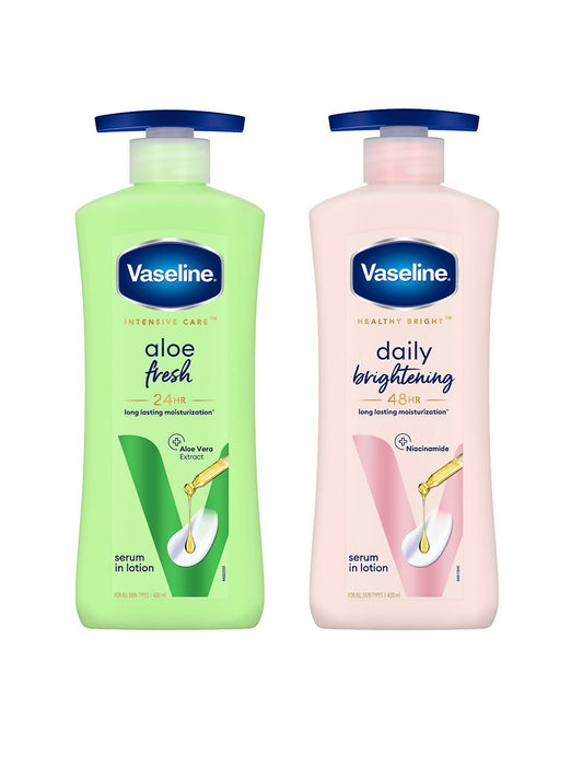 Vaseline Aloe Fresh & Daily Brightening Body Lotions Combo Grab2Buy Vaseline Grab2Buy