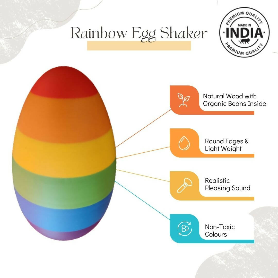 Nesta Toys Rainbow Wooden Egg Shaker - Set of 2 - Grab2buy