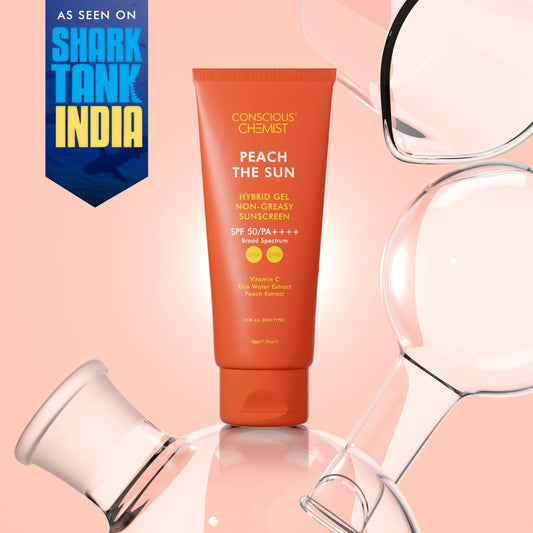 Conscious Chemist Peach The Sun Hybrid Gel Sunscreen SPF 50 PA ++++ Grab2Buy Conscious Chemist Grab2Buy