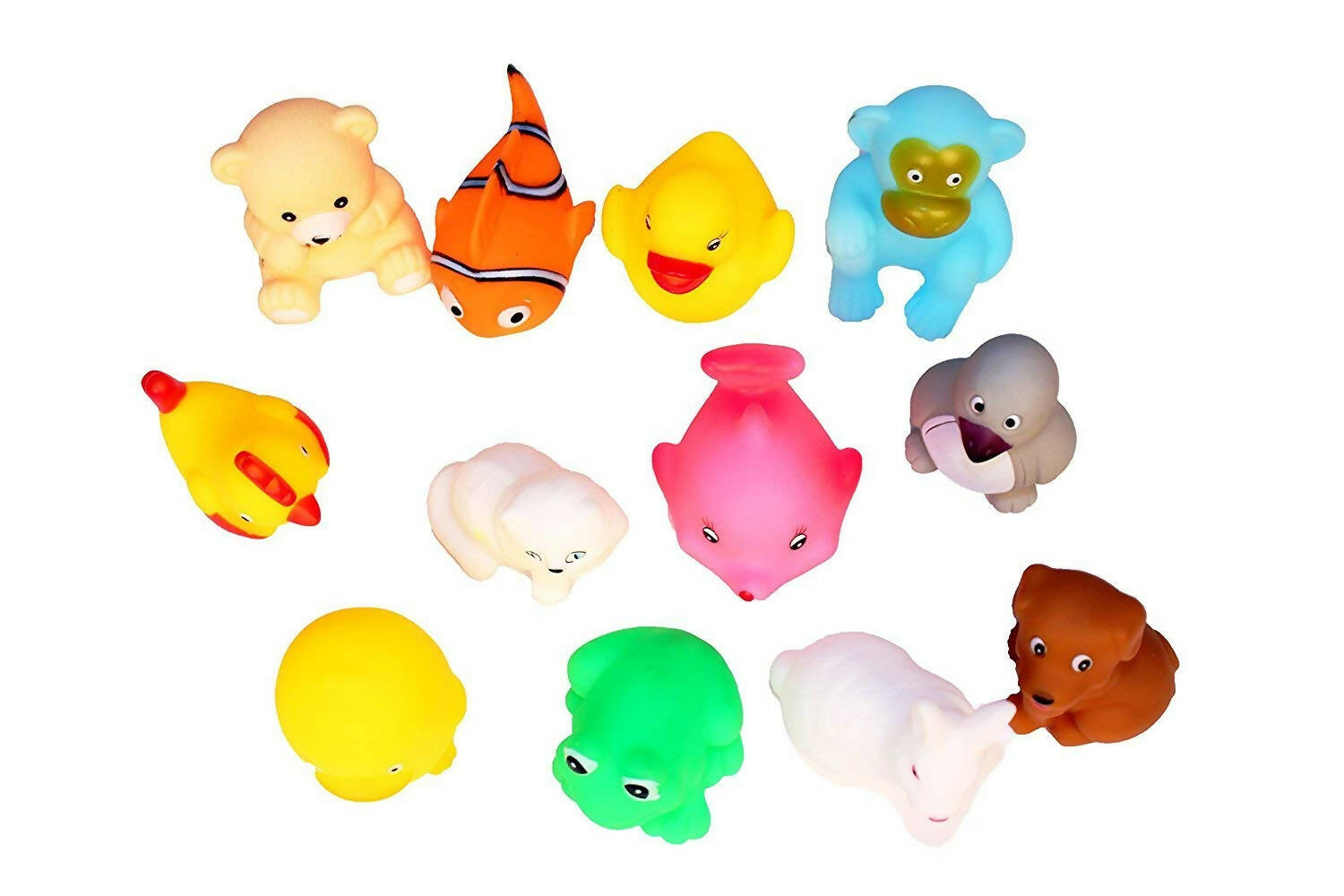 Cable World Plastic Baby Bath Chu Chu Colorful Animal Shape Toy (Multicolor, Multi Design) - Grab2buy