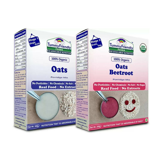 TummyFriendly Foods Organic Oats and Organic Oats, Beetroot Porridge Mixes for 6 Months Old Grab2Buy TummyFriendly Foods Grab2Buy