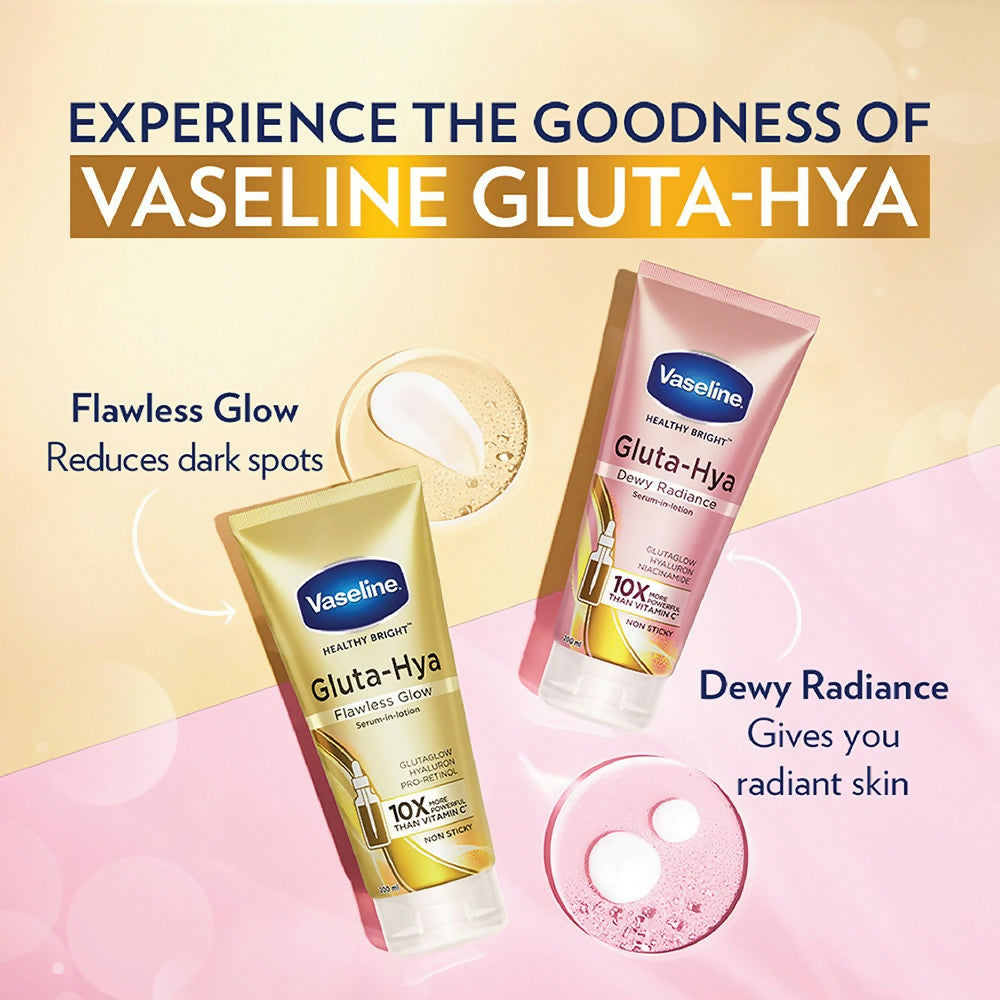 Vaseline Gluta Hya Serum-in-Lotion - Dewy Radiance, Overnight Radiance & Flawless Glow Combo - Grab2buy