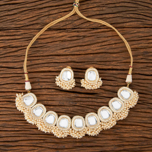 Joban Fashion Women Golden White Necklace Set - Distacart