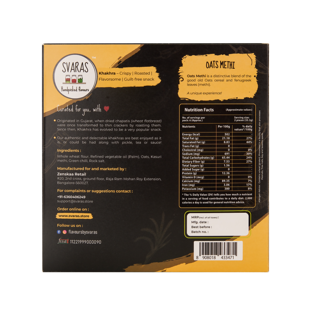 Svaras Oats Methi Khakhra - Grab2buy