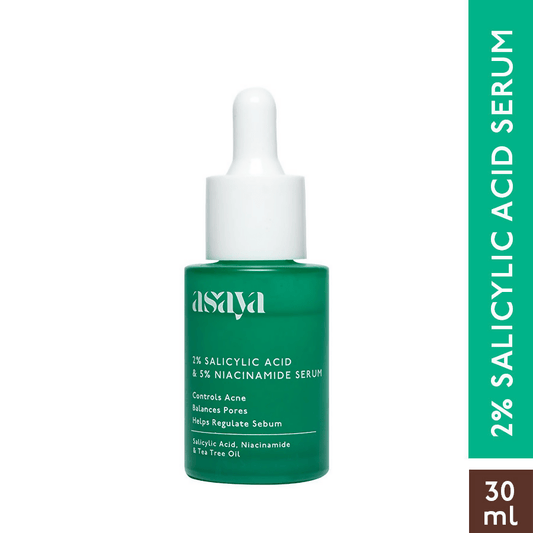 Asaya 2% Salicylic Acid Face Serum For Active Acne & Sebum Control With 5% Niacinamide & Tea Tree Oil Grab2Buy Asaya Grab2Buy