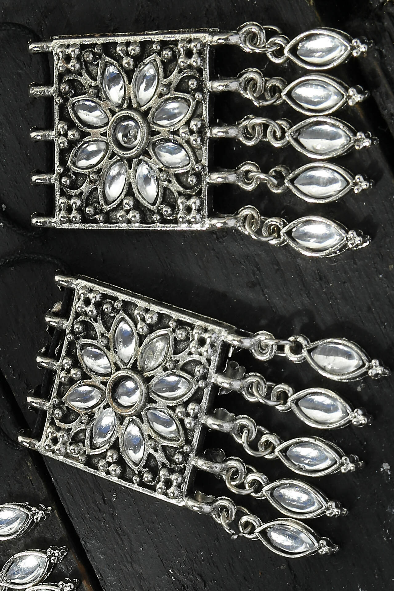 Mominos Fashion Johar Kamal Women Silver-Plated Brass Finish Mirror Work Choker - Grab2buy