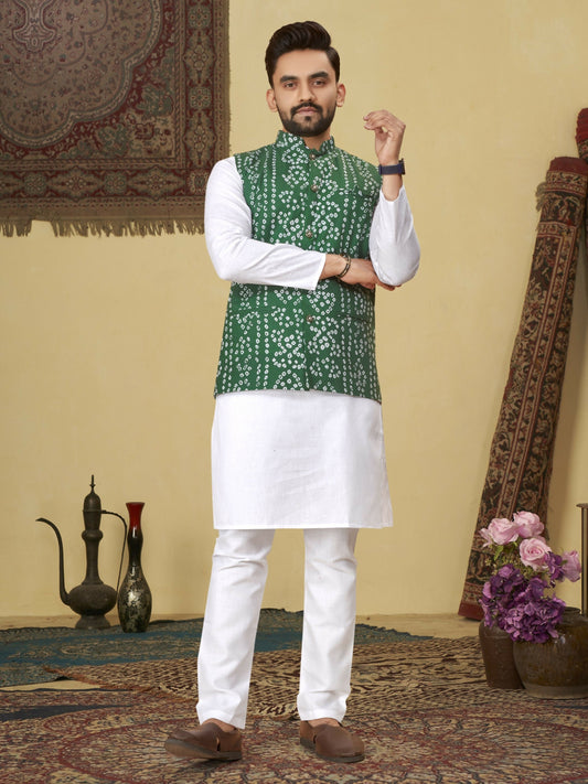 Anaita Green Printed Soft Cotton Straight Kurti Kurta