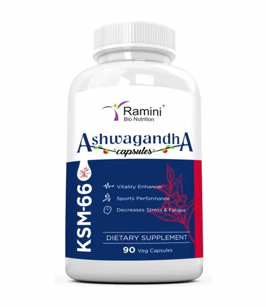 Ramini Bio Nutrition Ksm-66 Ashwagandha 500mg Veg Capsules - Grab2buy