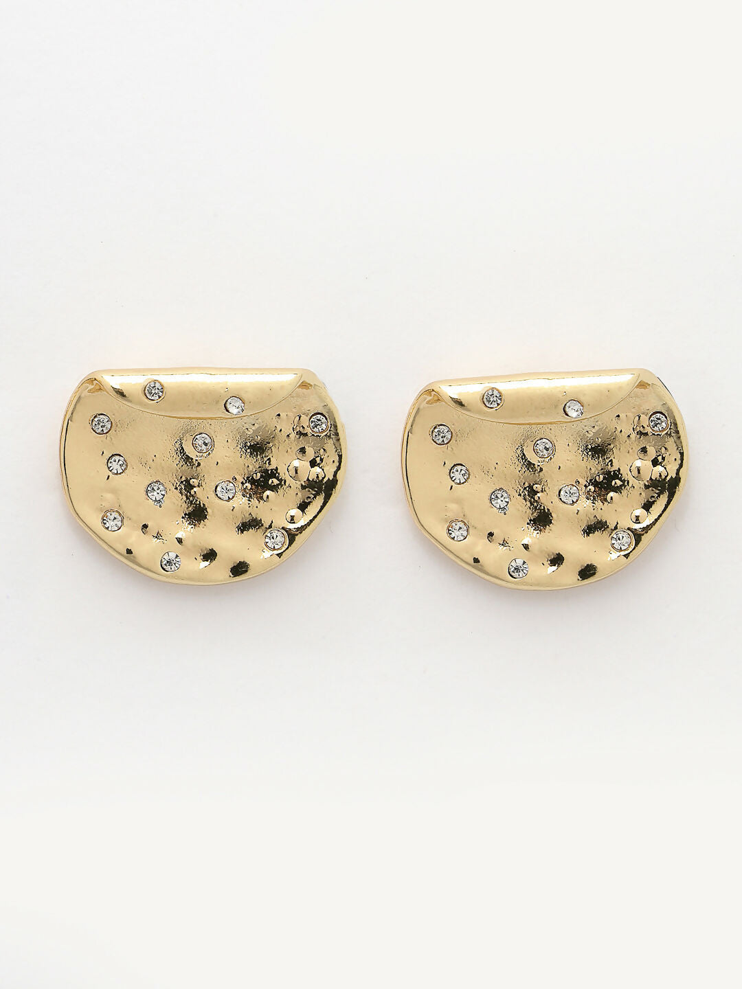 NVR Women's Set of 2 Gold & Silver Brass-Plated Artificial Stones Studded Studs Earring - Grab2buy