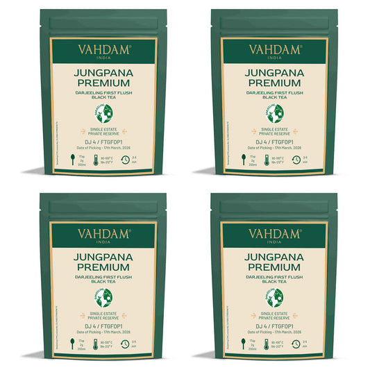 2026 Jungpana Premium Darjeeling First Flush Black Tea DJ FF BT-100g/Pack of 4