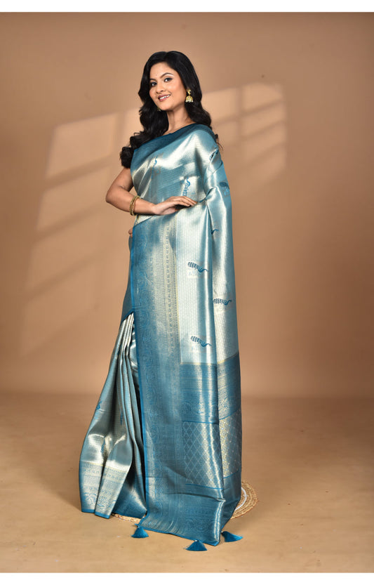 Morchari Women Desgin Banarasi Silk Saree-Green | Swadesiicart