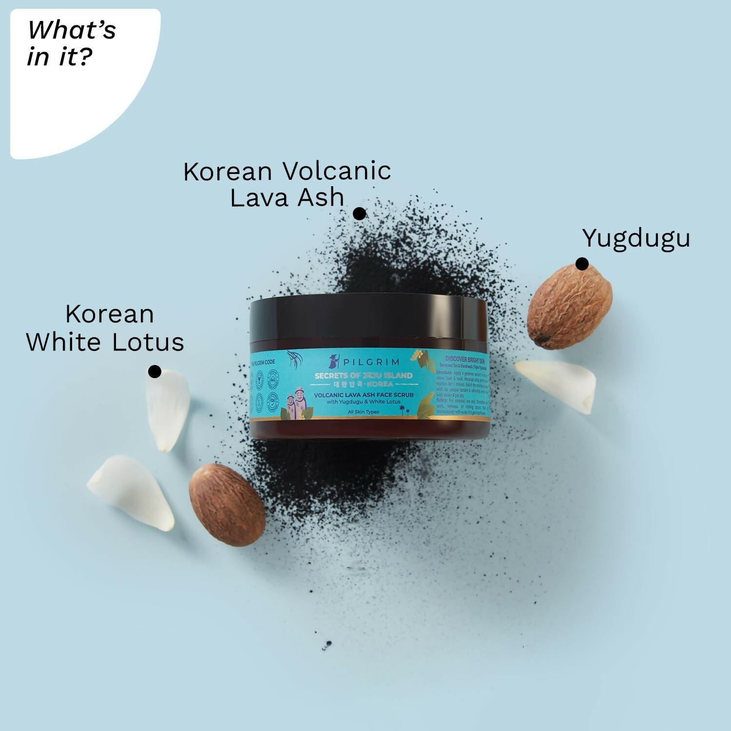 Pilgrim Face Scrub with Yugdugu & White Lotus, For Glowing Skin & Blackhead Removal, Dry, Oily Combination Skin - Grab2buy
