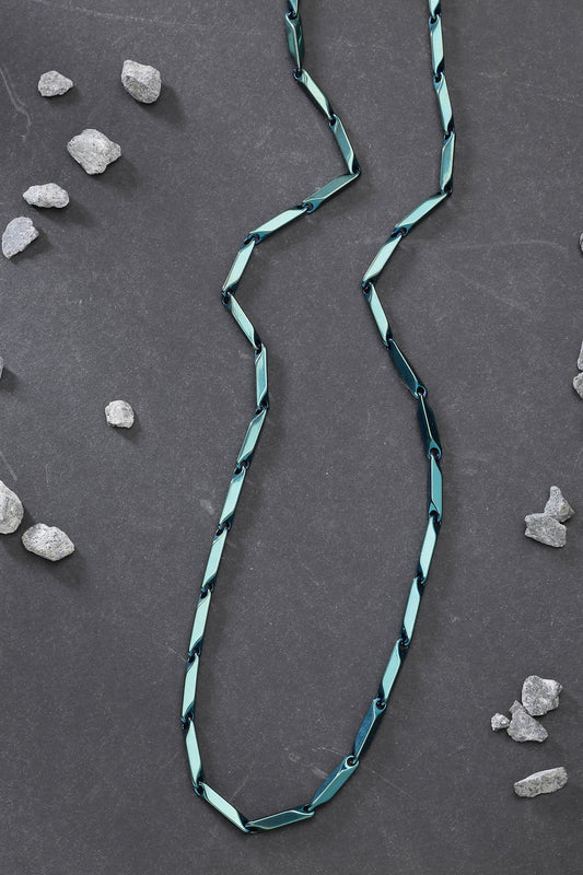 NVR Men's Green Rhodium-Plated Stainless Steel Chain