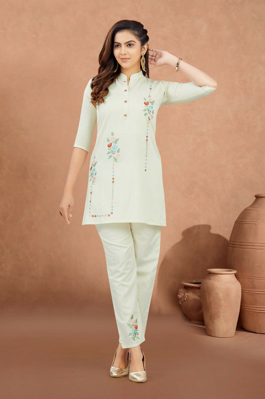 Joban Fashion Cotton Beige Color Kurta Set