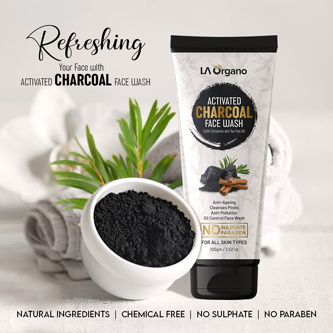 LA Organo Papaya Hydrating Face Gel with Alovera,Vit-E & Activate Charcoal Face Wash Combo - Grab2buy