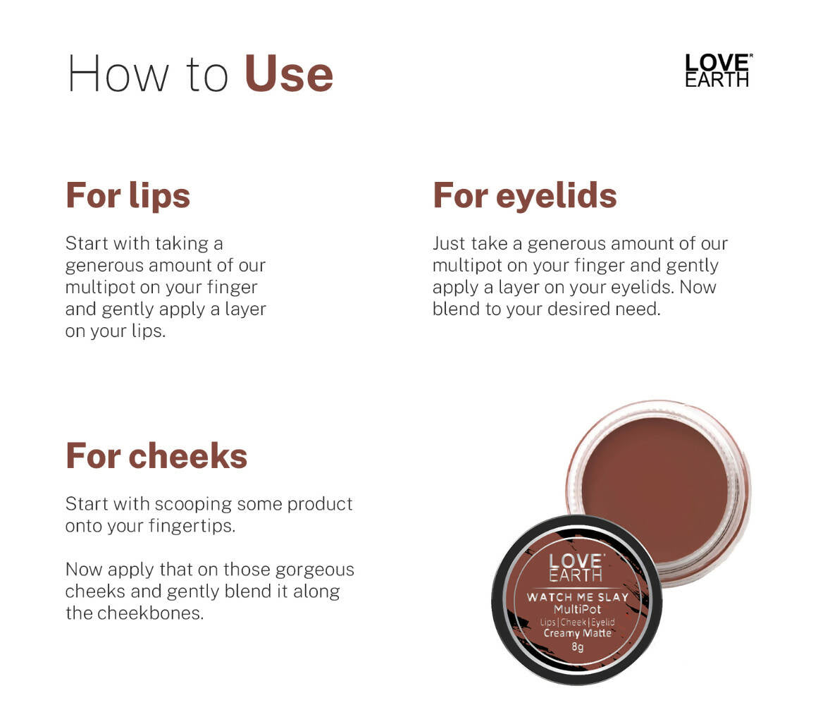 Love Earth Lip Tint & Cheek Tint Multipot-Watch Me Slay - Distacart