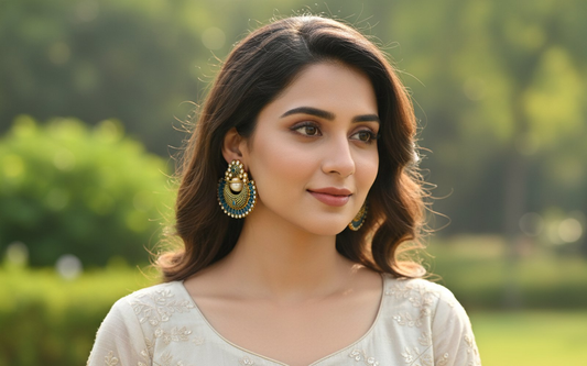 Blue Enamel Fashion Earrings Grab2Buy Mokshi Collections Grab2Buy