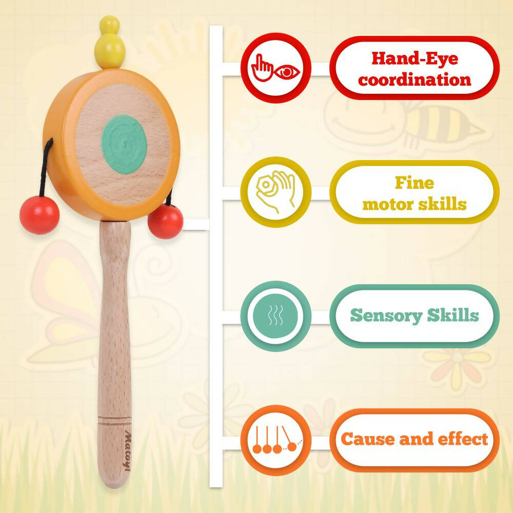 Matoyi Wooden Baby Flat Disk Rattle - Grab2buy