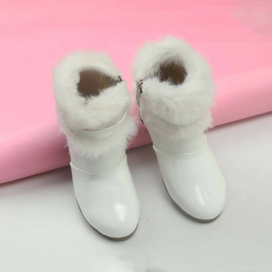 Tiny Bugs Girls Faux Fur Detail Winter Boots - White Grab2Buy Tiny Bugs Grab2Buy