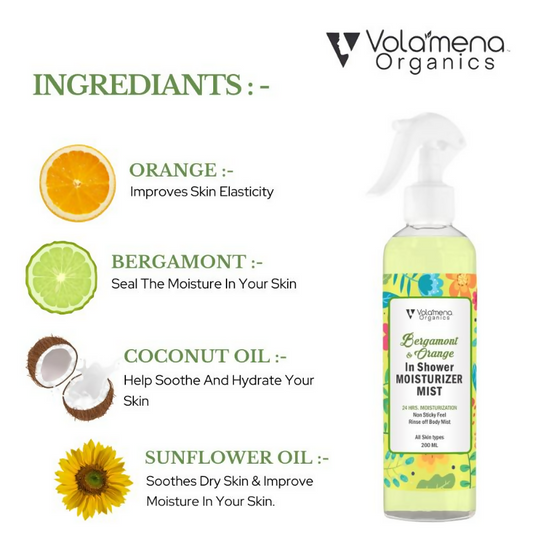 Volamena Bergamont & Orange In Shower Moisturizer Mist Grab2Buy Volamena Grab2Buy