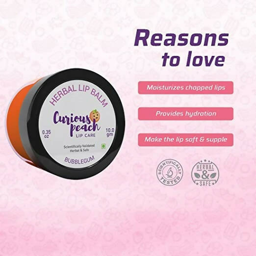 Curious Peach Herbal Lip Balm Bubble Gum - Grab2buy