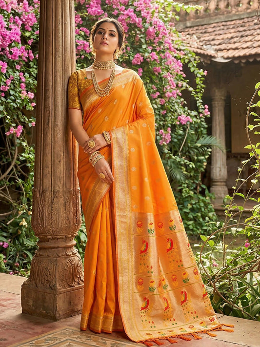 Shree Shyam Fashion Yellow Soft Silk Saree