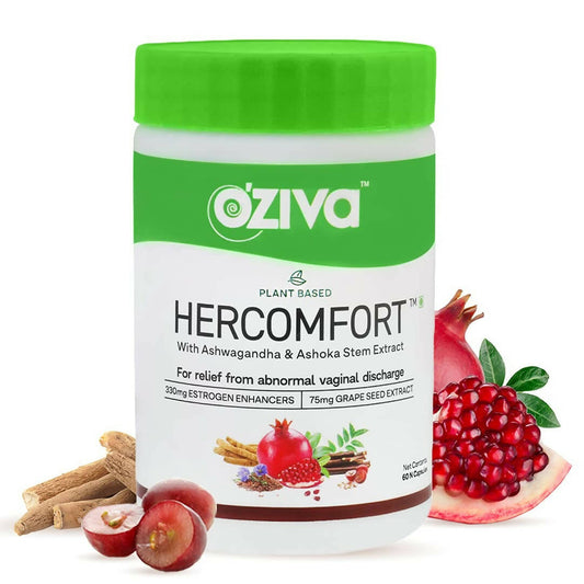 OZiva Plant Based HerComfort with Ashwagandha, Flax Seeds & Ashoka Stem Extracts Capsules - Grab2buy