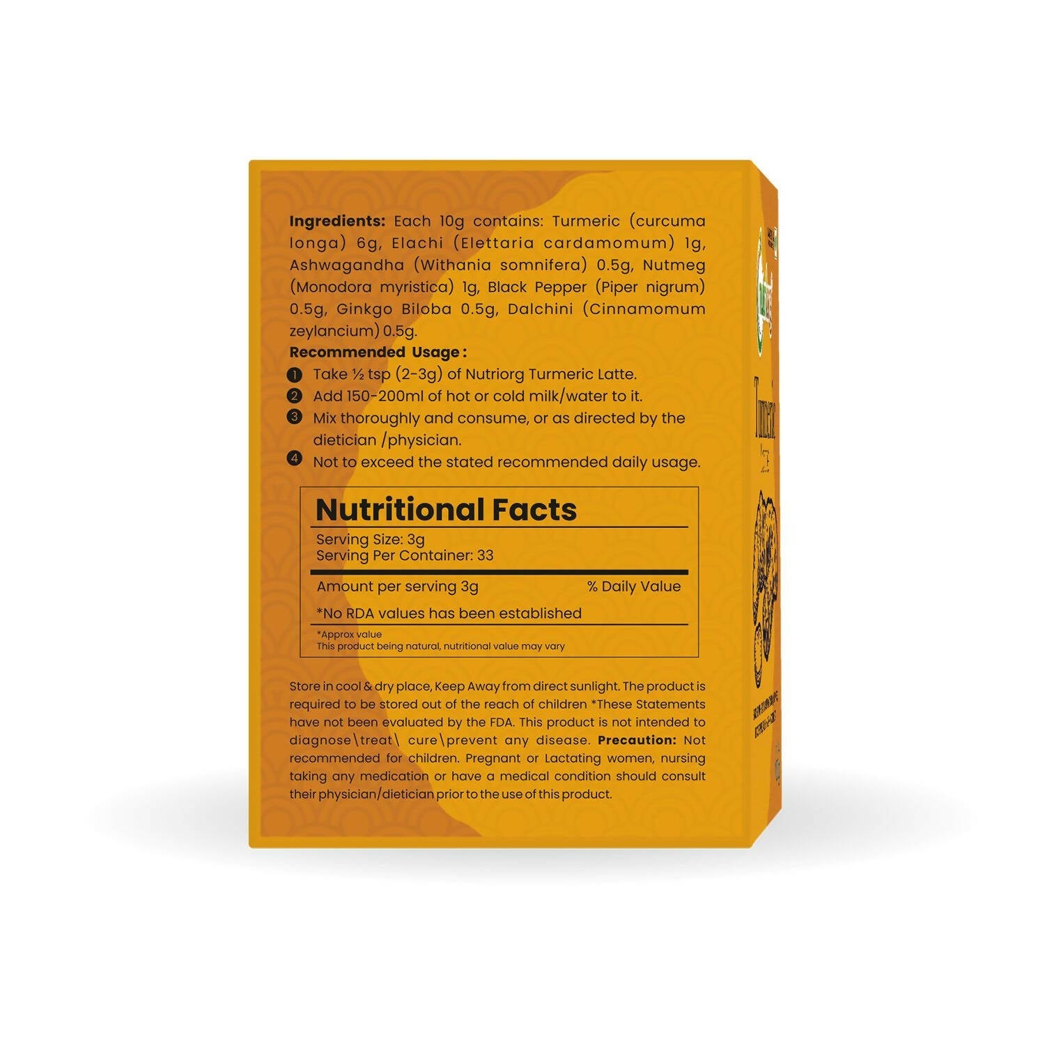 Nutriorg Certified Organic Turmeric Latte - Grab2buy