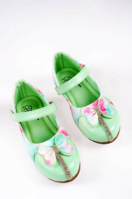 Tiny Bugs Girls Bow Embellished Party Wear Ballerinas - Multi Grab2Buy Tiny Bugs Grab2Buy