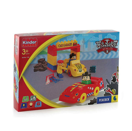 Peacock Learning & Educational Building Interlocking Blocks Set For Kids - Garage Grab2Buy Peacock Toys Grab2Buy