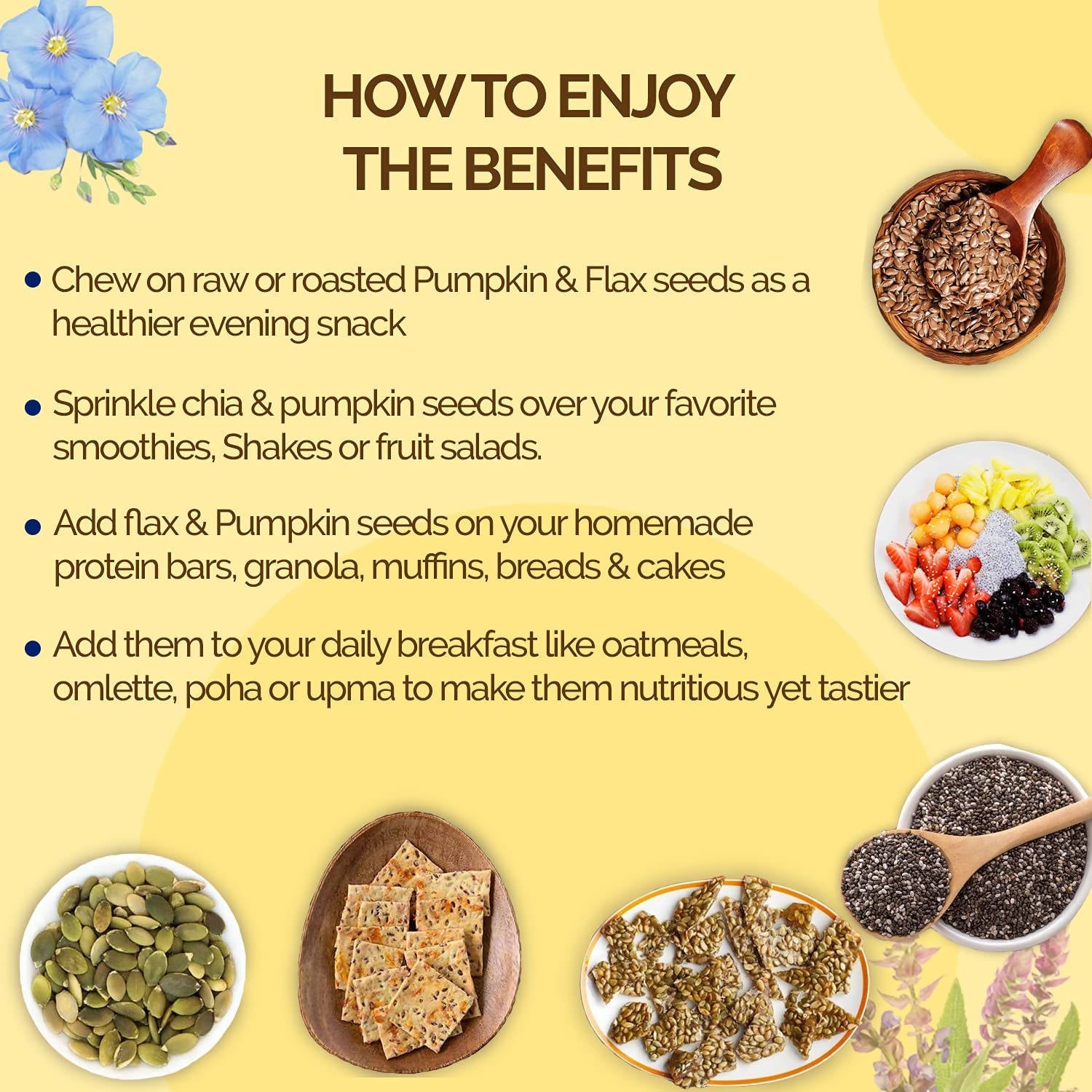 Buy Neuherbs Organic Flax, Chia, and Pumpkin Seeds Combo