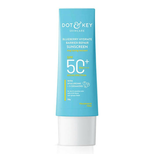 Dot & Key Blueberry Hydrating Barrier Repair Face Sunscreen SPF 50+,PA++++ With Hyaluronic & 5 Ceramides | Grab2Buy