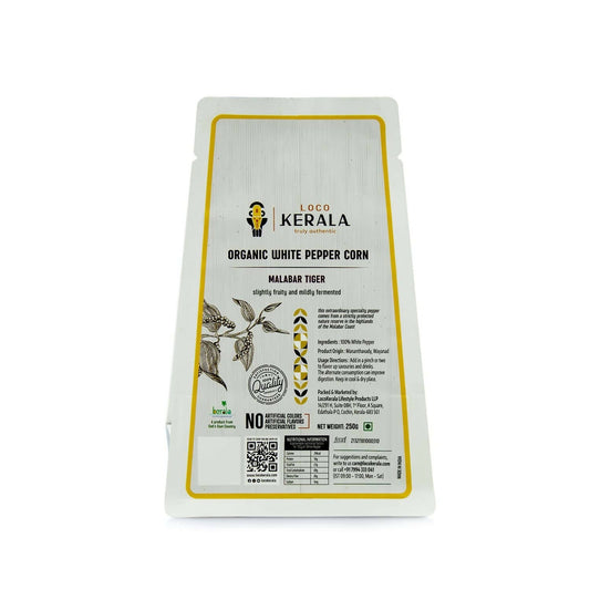 LocoKerala Malabar Tiger Organic White Pepper Corn - Grab2buy