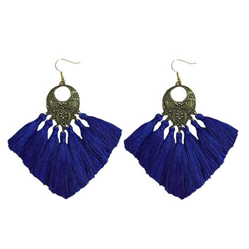 Tiaraa Blue Ethnic Boho Earrings For Women - Grab2buy