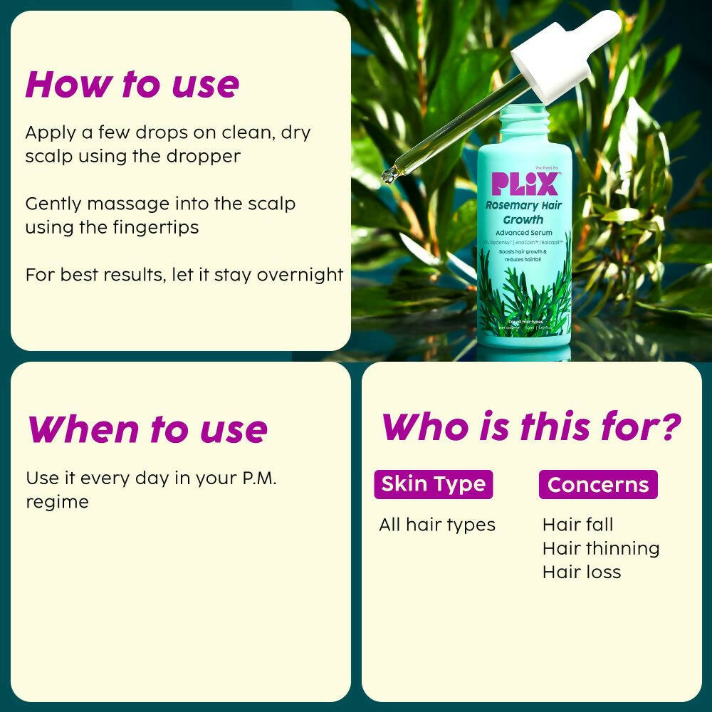 PLIX The Plant Fix Rosemary Advanced Hair Growth Serum - Grab2buy