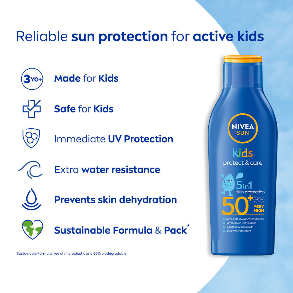 Nivea Sun Protect & Care Sunscreen For Kids Spf 50+ - Grab2buy