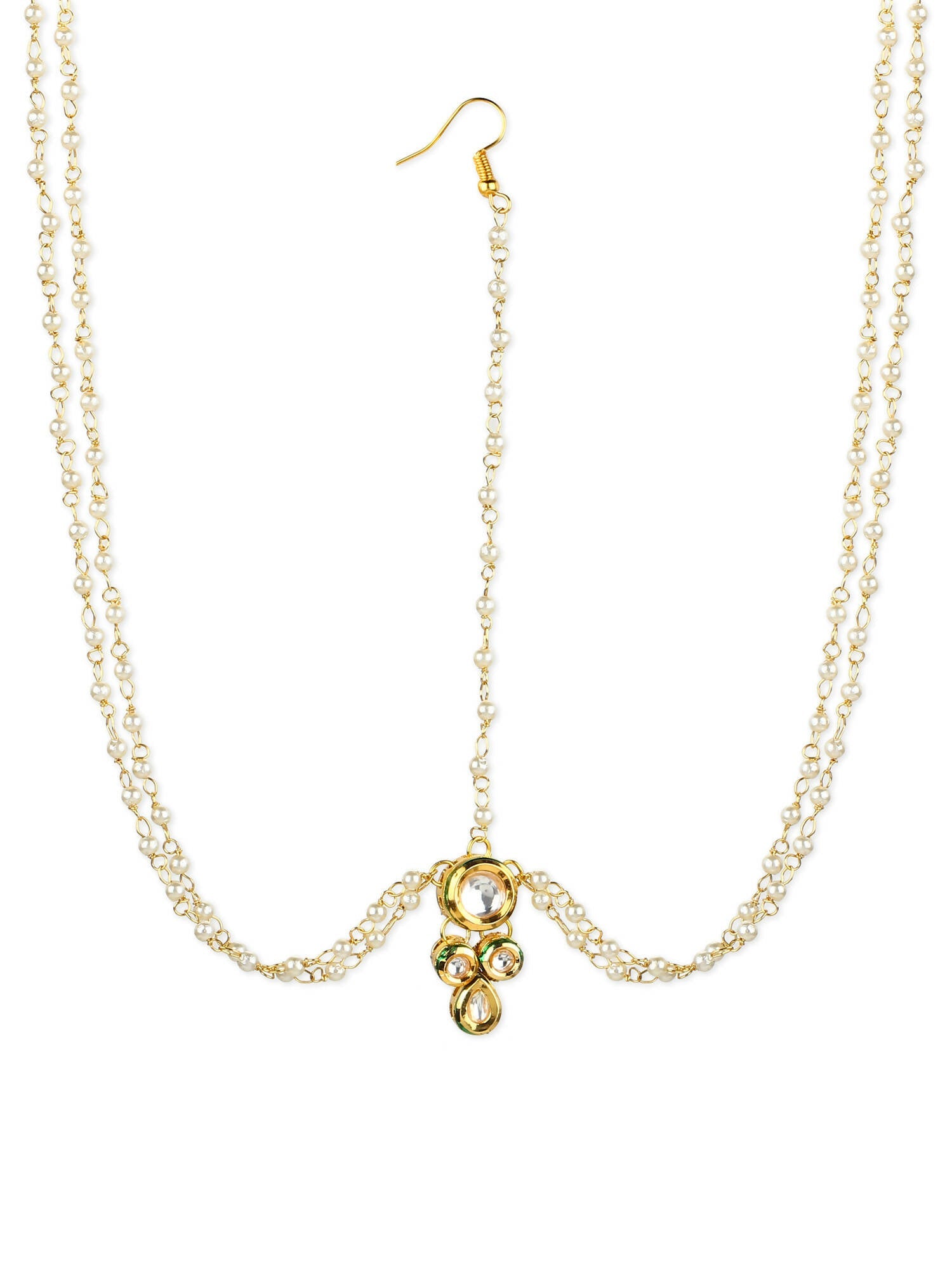 Gold-Plated Kundan Head Jewellery - Ruby Raang - Grab2buy