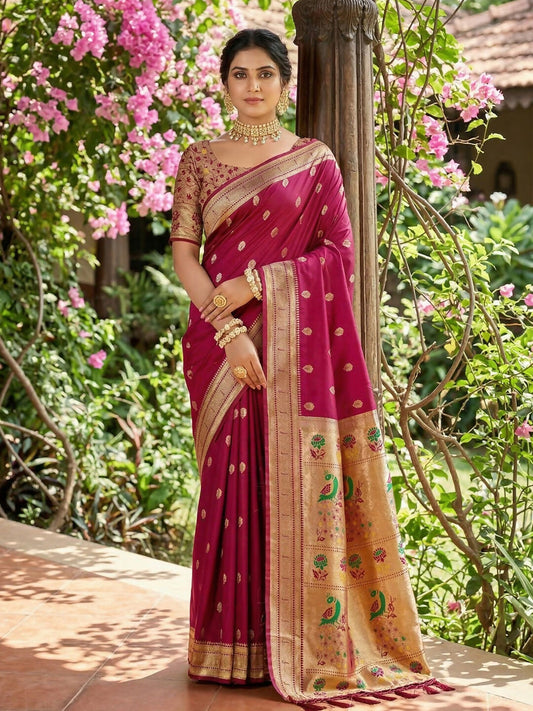 Shree Shyam Fashion Pink Soft Silk Saree