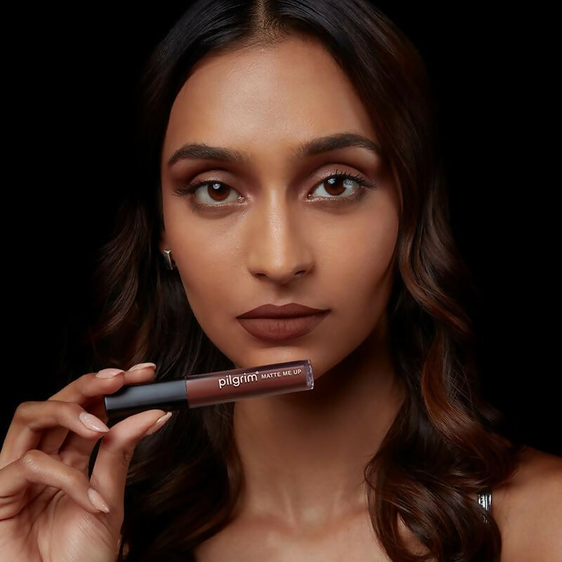 Pilgrim Liquid Matte Lipstick with Hyaluronic Acid - Bossy Brown - Grab2buy