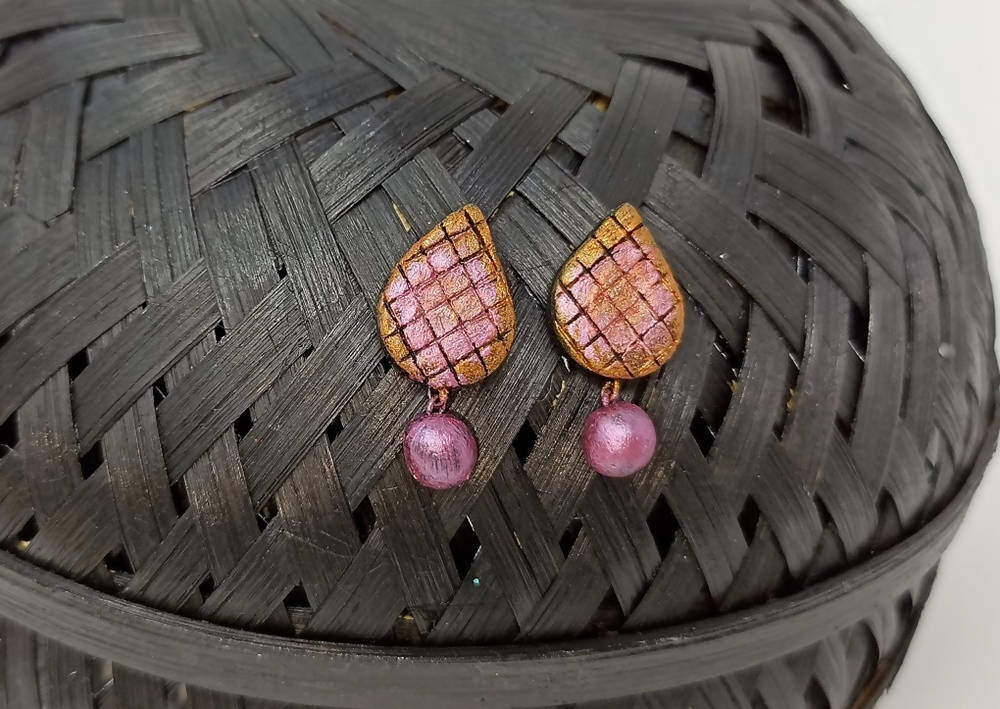 Terracotta Studs With Drops
