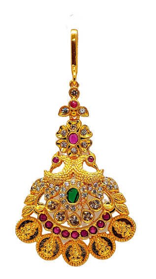 AD Kasu peacock Bridal Maang Tikka Grab2Buy Mokshi Collections Grab2Buy