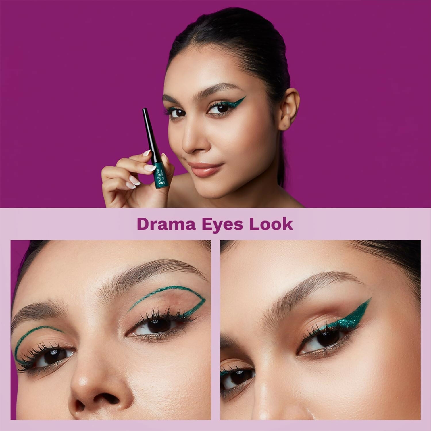 Pilgrim Metallic Eyeliner Green Envy, Long Lasting & Smudge Proof Enriched With Argan Oil - Grab2buy