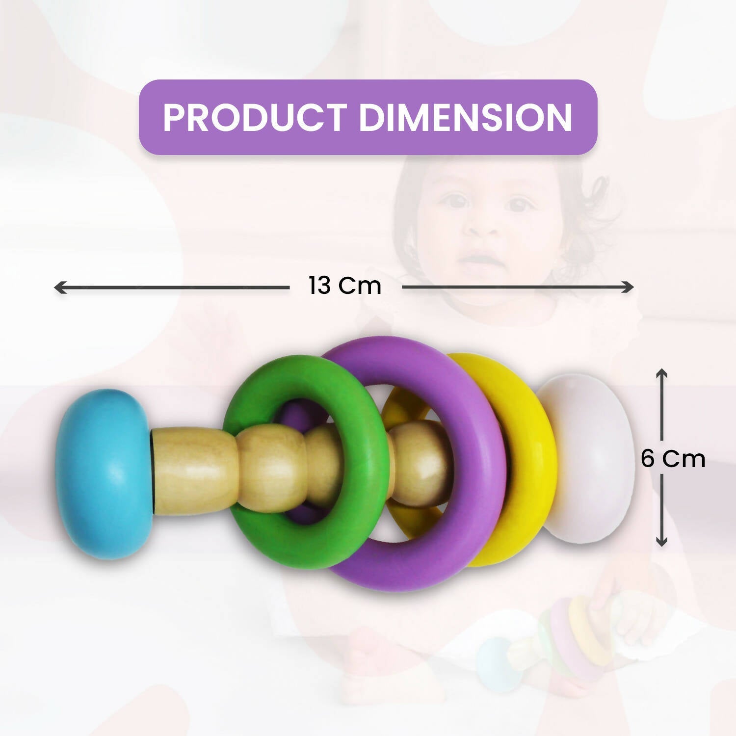 Matoyi Classic Wooden Dumbbell Rattle For Babies - Grab2buy