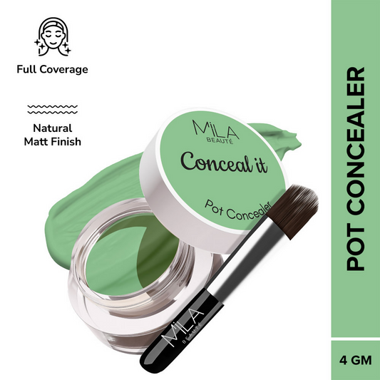 Mila Beaute Conceal It Pot Concealer Creamy Matte Finish with SPF 15 - Green Corrector
