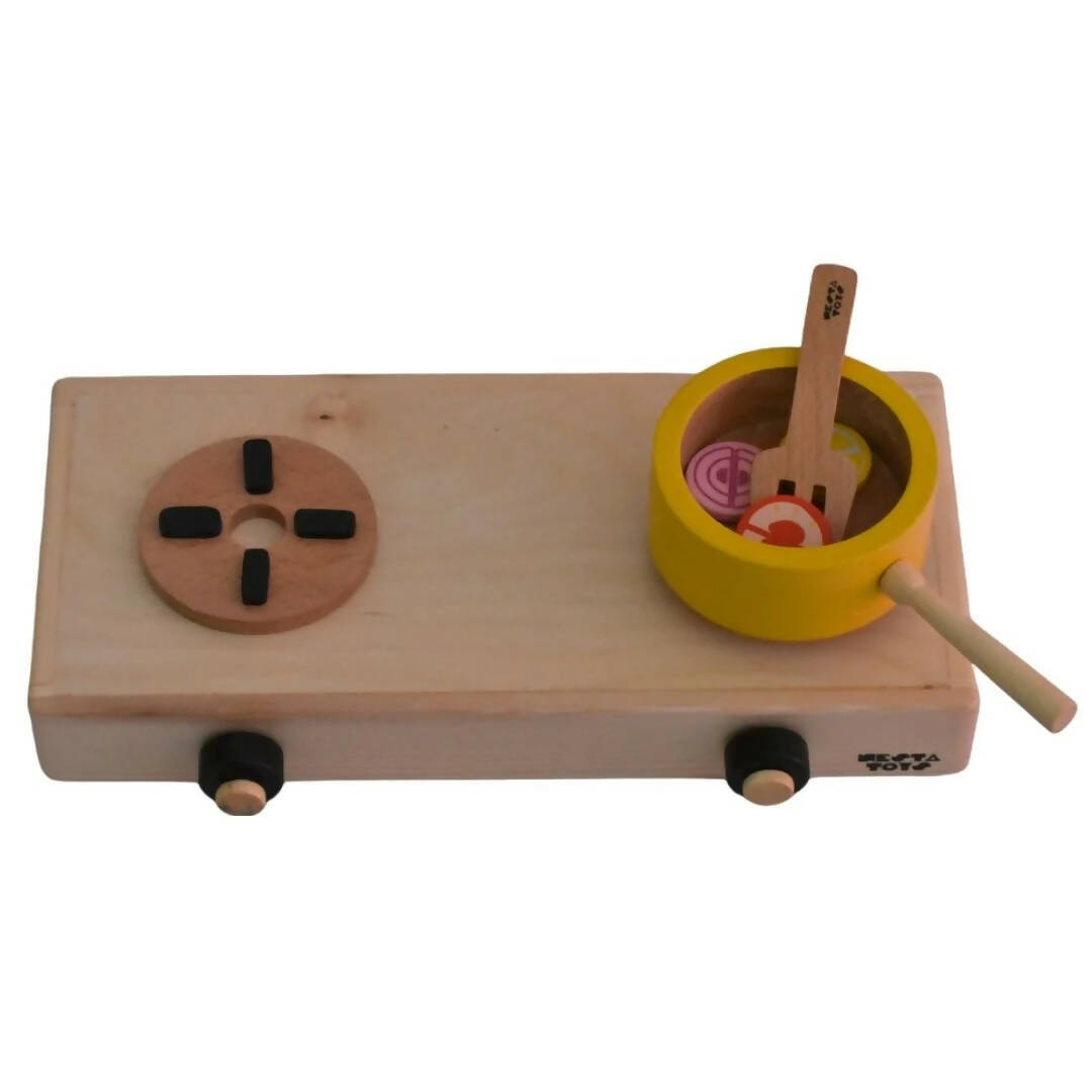 Nesta Toys Wooden Gas Stove and Cooking Set For Kids - Grab2buy