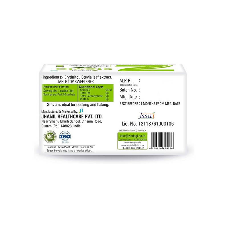Zindagi Stevia Nature's Sweetener Sachets - Grab2buy