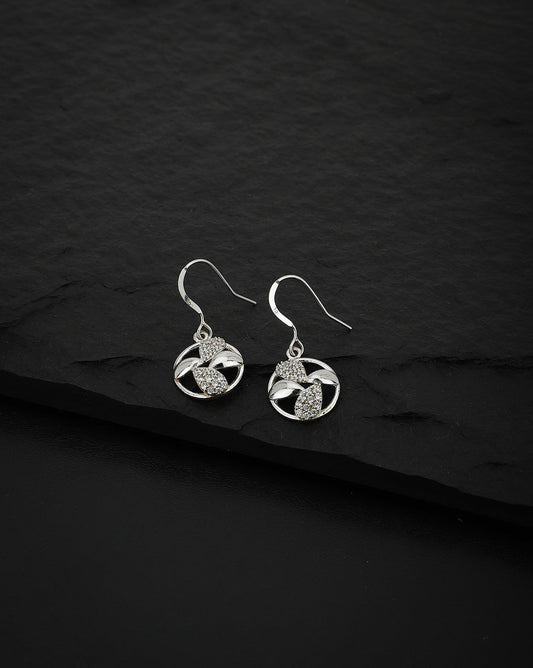 Rhodium Plated With Crystal Fancy Earring For Women - Wahe Jewels Noz2Toz