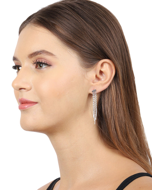 Gold-Polished & Cz Enamel Heart Drop Earring For Women - Wahe Jewels